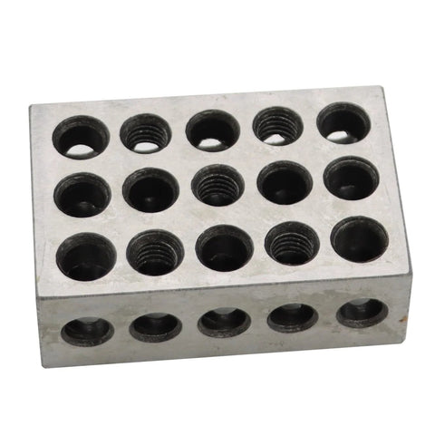 Jecoupoon 1-2-3 inch 23-hole machinist setup block, steel, precision ground