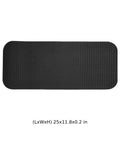 Anti Slip Exercise Bike Mat With Black Nappa Leather Surface, Double Sided PVC Silicone Floor Protector For Home Gym 25x11.8x0.2 in