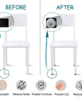 Before and after chair transformation using Squash That Floor Wobble Fast With Premium Adjustable Leveling Feet Sized For Square Tubing Furniture Glides Table Desk Leg Hardware Base Pads Eight Full Sets.