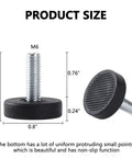 Dimensions of 28 Pack M6 Thread Adjustable Furniture Levelers In Galvanized Steel for sofa, table, chair, and cabinet legs.