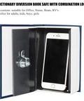 Hidden Book Safe With Key Lock And Dictionary Diversion Fake Book Safe For Cash And Valuables, metal safe with phone inside.
