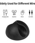 12-Pack Black Adhesive Cable Clips For Cord Management And Wire Organization, Easy Nightstand Desk Office Charger Holder