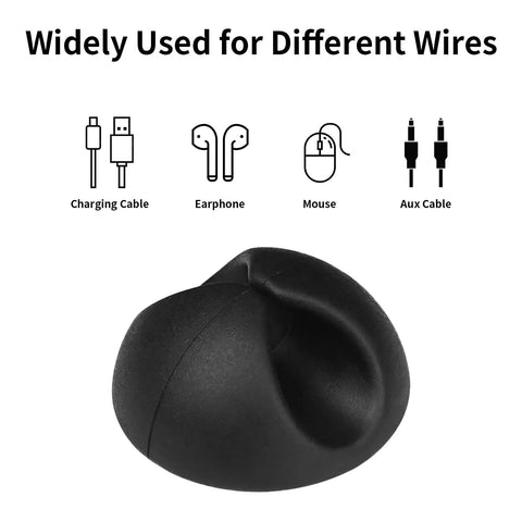 12-Pack Black Adhesive Cable Clips For Cord Management And Wire Organization, Easy Nightstand Desk Office Charger Holder