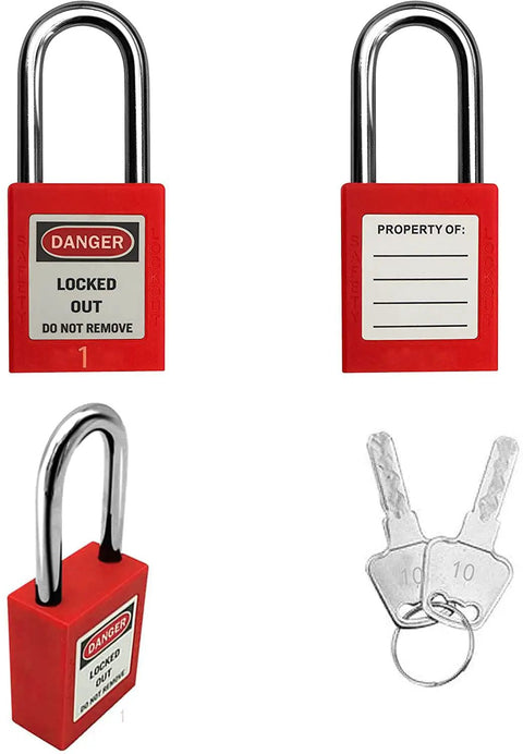 Keyed Different Lockout Tagout Locks Set With 10 Unique Locks And Tags 1 To 10 Each Lock Has Two Keys For Use And Backup Ideal For Lockout