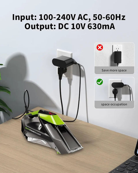 10V Charger For Bissell Pet Stain Eraser Cordless Handheld Carpet Cleaner Replacement Power Adapter in use with cleaner