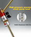Heavy Duty Air Powered Grease Pump For 55 Gallon Drums With A Slick 16 Foot Hose, showing high pressure small pump head.