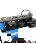 Tough As Nails 10 Ton Electric Hydraulic Pipe Tube Bender showing precision dies and adjustment dials for accurate bending.
