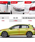 Heavy Duty Car Door Edge Guard Strip For Tesla Cybertruck Exterior Protection displayed in installation guide with measurements.