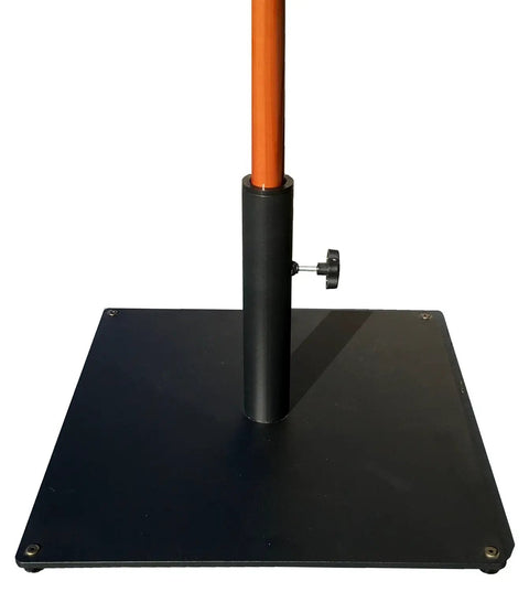 Heavy Duty Steel Plate Umbrella Base 36 Lbs Solid A Grade Steel With Black Powder Coat Low Profile Under 1 Inch And 20 By 20 Inch Footprint For Stability Fits Most 1 To 1.75 Inch Poles