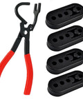 Universal Exhaust Hanger Removal Tool And 4 Holes Rubber Kit, Heavy Duty Exhaust Hanger Pliers For Muffler Removal, 5 Piece Kit Fits All Cars