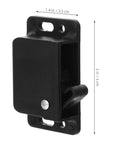 Rv Side Mount Push To Open Latch Set For Camper Cabinets And Drawer Doors Easy Install Durable ABS RV Hardware close-up with dimensions