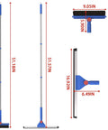 2 In 1 Floor Cleaning System With V Shaped Scrub Brush And Foam Squeegee, product dimensions shown.