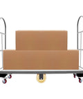 Heavy-Duty Platform Dolly For Industrial Transport 64.6 Inch Long Steel Cart With 6 Wheels 2000 Lb Capacity Removable Side Rails, loaded with boxes