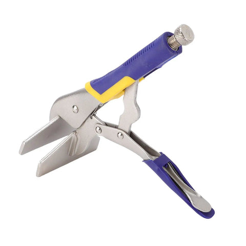 Sturdy 10 Inch Locking Pliers Made From Carbon Steel With Anti Slip Rubber Handles And Adjustable Screw For Tight Clamping Pressure To Handle Any Rigged Job Around The Shop Or Garage Real Tough Stuff, showcasing duckbill jaws.