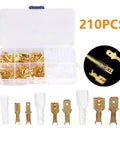 Dope Set Of 210 Insulated Spade Crimp Terminals In 2.8mm 4.8mm And 6.3mm Sizes Perfect Seal For Electrical Wire Connectors And Crimping Terminal Assortment Kit That Gets The Job Done Right, 210-piece clear case