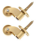 Heavy Duty Brass Caster Wheels Set For Furniture, Silent Universal Stem Casters, 2 Pack, side view details