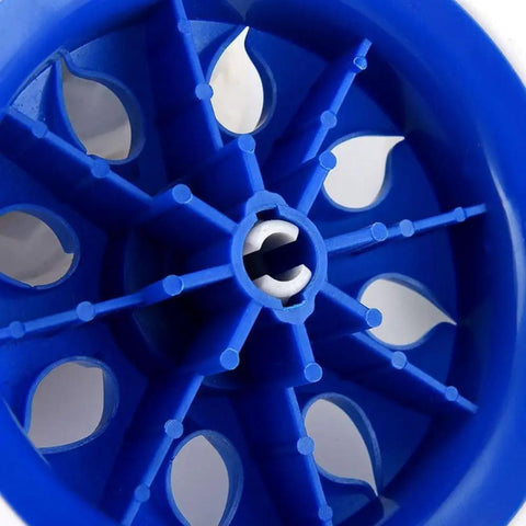 Close-up of blue 2 Pack Heavy Duty Luggage Caster Wheels 6.3 Inch Diameter Replacement For Travel Trolleys