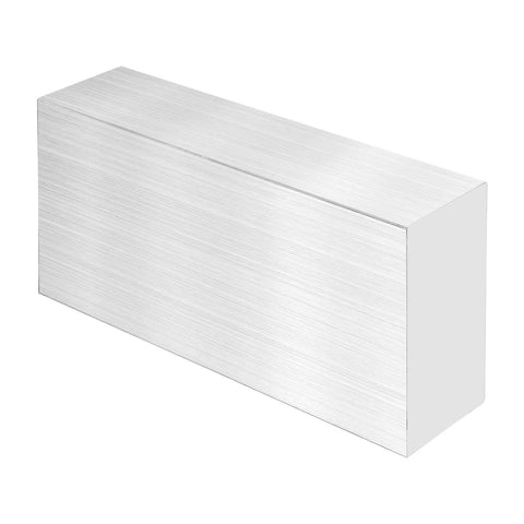 Aluminum block stock, 4 x 2 x 1 in, brushed silver finish