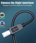 Tough As Nails 10Ft Usb A To B Male Cable Cord Plug And Play data sync wire showing USB 2.0 male connector for compatible devices.
