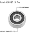 Compact Deep Groove Ball Bearings 3mm ID 10mm OD 4mm Thick Double Sealed Chrome Steel GCr15 Built To Last For Heavy Load And Low Noise