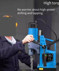 Heavy Duty Portable Magnetic Drill Press With Smooth Variable Speed Control for high-torque drilling and tapping.
