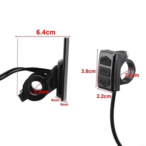 5 Pin E Bike LCD Display Screen For Electric Scooters And Bikes, Speedometer Panel With Control, Replacement Dashboard, dimensions