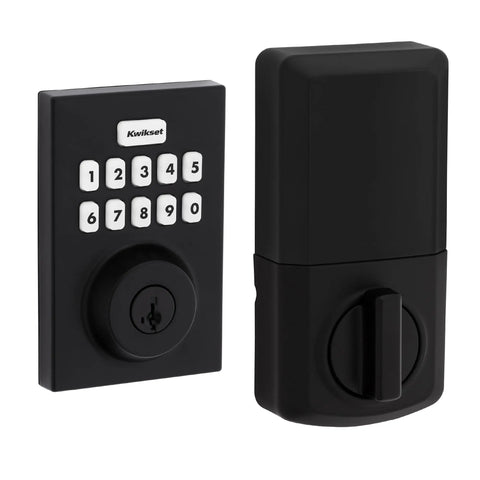 Slick Matte Black Electronic Deadbolt Door Lock With 10 Button Keypad For Zero Fuss Keyless Entry And Hella Secure Auto Locking To Keep Your Home Locked Up Tight Without Breaking A Sweat At All