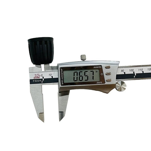 Caliper measuring component of Half Inch Drip Irrigation Fittings Kit For Half Inch Tubing 18 Pieces Tees Switch Valves T Connectors