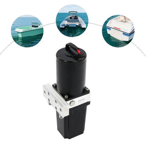 Solid And Reliable Bidirectional Hydraulic Power Unit With 15MPa Gear Pump Motor Reservoir, for marine applications, featuring black motor.