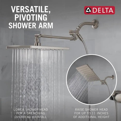 Top Shelf 10 Inch Square Raincan Shower Head With Handheld Duo In Slick Brushed Nickel Finish Packed With Spotshield Coating And Deadly Smooth High Output Rainfall Spray For A Serious Bathroom Upgrade