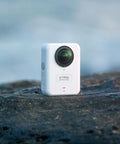 White 8K Panoramic 360 Camera For Vlogs And Adventure Shots With 1 Inch Sensor Equivalent 100MP High Resolution Waterproof Action Cam