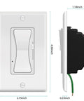 Smooth Glide 0 10V Dimmer Switch For Led Lamps And Cfl Fixtures Single Pole Or Three Way Wiring with dimensions and wiring details.