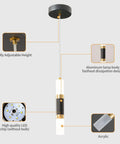 Sleek Dimmable LED Mini Pendant Light Set For Kitchen Island And Bar Black And Gold Finish features and components