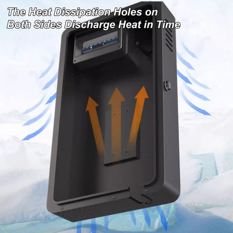 Heat dissipation holes of Heavy Duty Hella Weatherproof Lockable EV Charger Pedestal Enclosure Box visible from side view