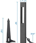 Low Voltage 12 24V LED Pathway Lights 3W 3000K CRI 90 Plus Aluminum Waterproof Landscape light and spike with dimensions