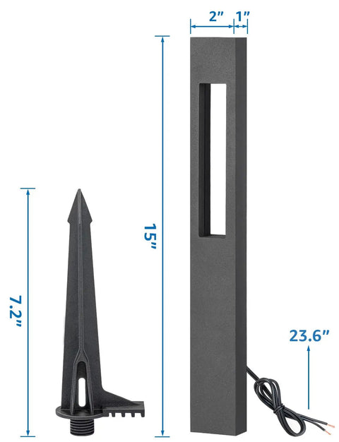 Low Voltage 12 24V LED Pathway Lights 3W 3000K CRI 90 Plus Aluminum Waterproof Landscape light and spike with dimensions