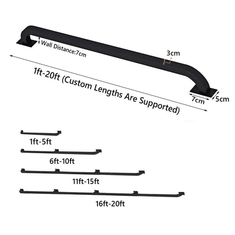 Top Shelf Galvanized Steel Pipe Handrail With Wall Mount Kit Built Ridiculously Solid For Indoor Outdoor Stairs Deck Porch with length options.