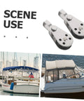 Heavy Duty Marine Pulley Blocks Four Pack With Stainless Steel Bearings for kayak hoist and sailing rigging rope pulleys use on boats.