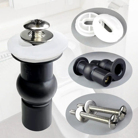 Universal Toilet Seat Bolts And Hinge Kit 4 Pack With Top Mount Screws Expanding Rubber Nuts Stainless Washers For 14 To 16 Mm Holes Easy DIY Replacement For Most Standard Toilets close-up