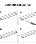 Easy installation steps for 4 Pack Gold Bronze Edge Drawer Pulls For Cabinets And Wardrobes, Slick Hidden Mount Finger Handles.