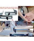 Professional Grade Crown Moulding Stops For Miter Saw with heavy-duty metal design holding wood vertical for precision cut.