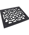 Victorian Style Ornate Air Grille For 12 By 14 Opening Heavy Duty Cast Aluminum Walkable Floor And Wall Vent Cover, black finish