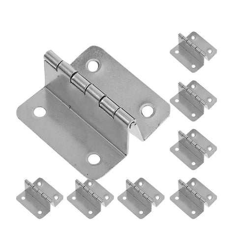 Four Fold Cabinet Door Hinges Set Heavy Duty Stainless Steel Folding Butt 4 Hole Hardware for Cabinets and Furniture, multiple hinges in view