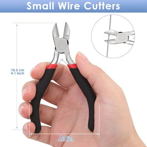 Beast Pro Grade Wire Cutters For Crafts And Jewelry Making, small side cutters in hand with flush cutting pliers