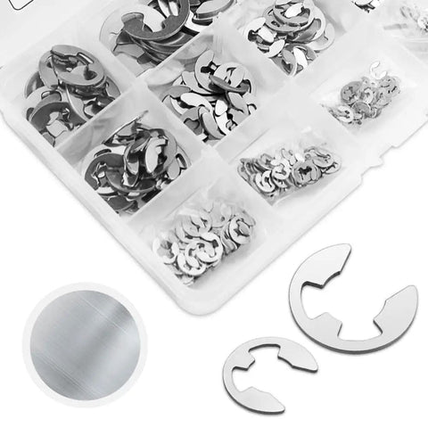 Heavy Duty Stainless Steel E Circlip Snap Ring Set All In One 400 Pcs In 13 Sizes From M1.5 To M15 A2 70 GB896 External