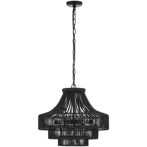 Black hand woven rattan pendant light plug in dome style boho minimalist ceiling fixture for kitchen island dining room hallway UL listed.