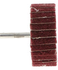Bothyi Non Woven Polishing Wheels For Metal And Wood Deburring 60 X 25 X 6mm red grinding disc on a metal shaft.