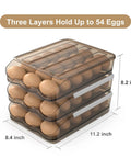 Egg Storage Container For Refrigerator That Holds 54 Eggs With Automatic Rolling Tray Durable Polypropylene Material Transparent Lid