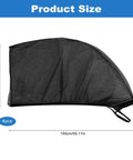 Product size dimensions of Custom Fit Car Window Mesh Sun Shade For Tesla Cybertruck 2024 2025 2026, black mesh, 4 pieces.