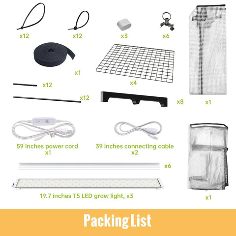 Indoor Greenhouse With Grow Light For Seed Starting, 4-Tier Plant Stand In A Zippered PVC Tent With Vent Window And Bottom Pouch, 20W Full Spectrum Light With Timer, Sturdy Metal Frame, 27L X 19W X 59H